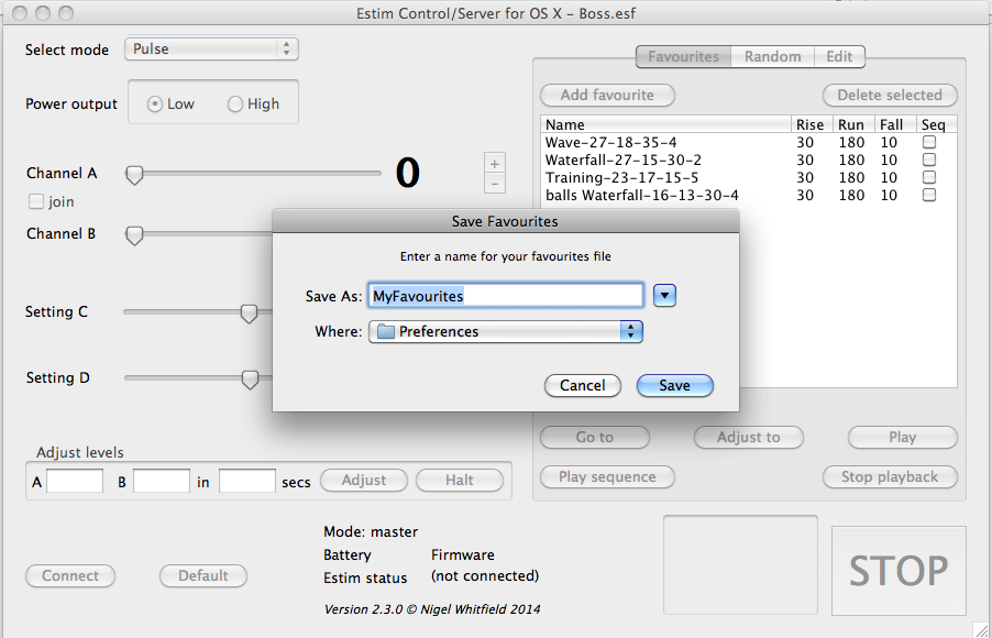 Multiple sets of favourites